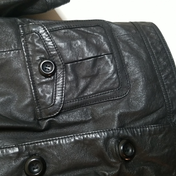 MM Couture by Miss Me Button Down Black Leather Jacket M - Picture 5 of 6